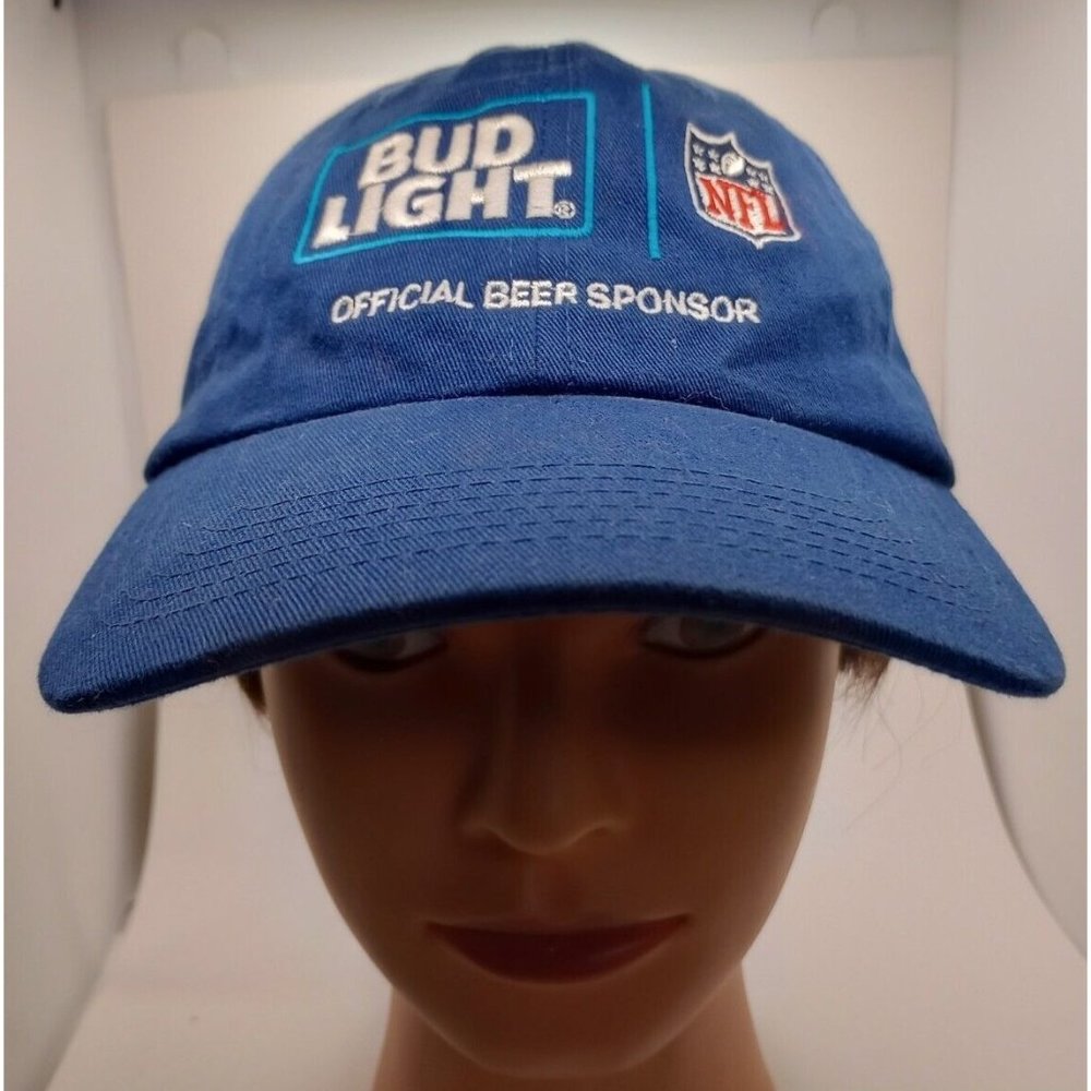 Bud light NFL beer official sponsor adjustable blue cotton baseball cap hat